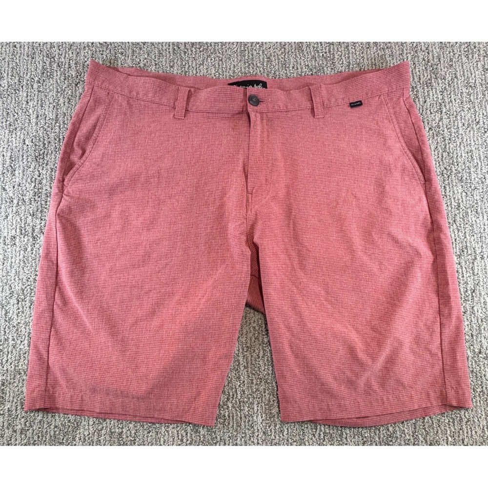 TravisMathew Golf Shorts Men 42‎ Red Heathered Performance Stretch